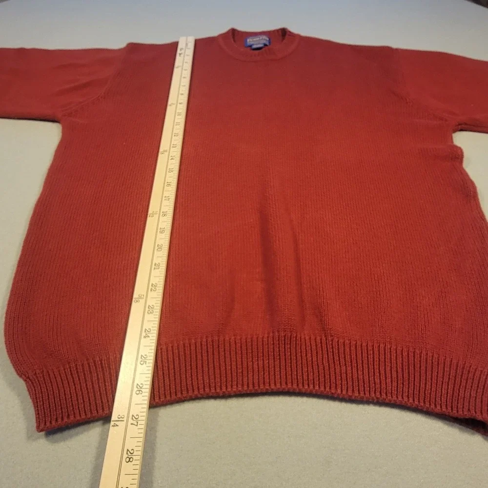 Pendleton Sweater Men's Large Rust Red 100%‎ Cotton Crewneck Heritage Americana
